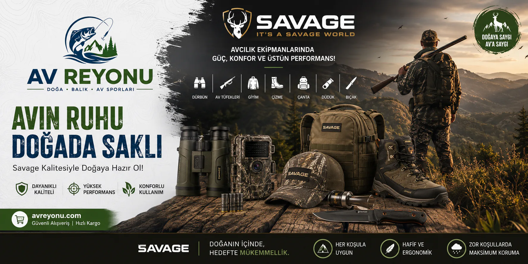 Av Reyonu Savage avcılık ekipmanları kampanyası